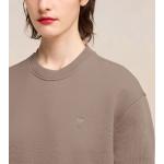 Taupefarbene Langärmelige Ami Paris Bio Nachhaltige Herrensweatshirts Größe XL 