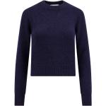 Reduzierte Blaue Langärmelige Ami Paris Nachhaltige Rundhals-Ausschnitt Kaschmir-Pullover aus Wolle für Damen Größe L 