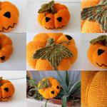 Orange Halloween Kürbisse mit Halloween-Motiv 