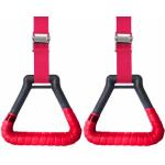 Amirror Smart Ug - 2-teilige Gymnastikringe mit verstellbaren Schnallenriemen, professionelle Fitnessringe mit rutschfesten, schweißabsorbierenden Bändern, perfekt für das Training, Rot