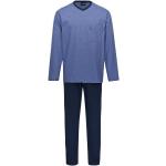 Dunkelblaue Unifarbene Ammann Bio Nachhaltige Pyjamas lang aus Baumwolle für Herren Größe XL 