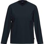 Blaue Langärmelige Ammann Bio V-Ausschnitt Shirts mit Tasche für Herren Größe XL 