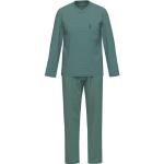 Grüne Ammann Bio Pyjamas lang aus Baumwolle für Herren Übergrößen 