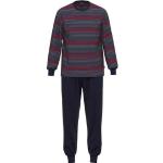 Blaue Ammann Bio Pyjamas lang aus Baumwolle für Herren Größe XL 