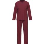 Rote Ammann Bio Pyjamas lang aus Baumwolle für Herren Übergrößen 