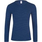 Blaue Langärmelige Langarm-Unterhemden aus Baumwollmischung 