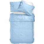 Reduzierte Hellblaue Unifarbene bügelfreie Bettwäsche mit Reißverschluss aus Baumwolle 135x200 2-teilig 