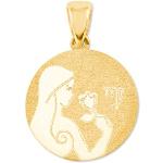 Goldene Amor Jungfrau-Anhänger glänzend aus Gold personalisiert für Damen 