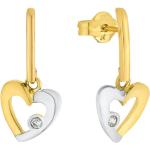 Goldene Amor Ohrhänger glänzend aus Gelbgold für Damen 