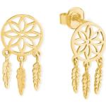 Goldene Boho Ohrhänger Glänzende aus Gold 10 Karat für Damen 