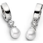 Silberne Amor Perlenohrringe aus Silber mit Echte Perle für Damen 