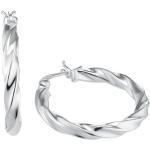 Silberne Amor Damencreolen aus Silber mit Diamant 2-teilig 
