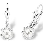 Silberne Amor Ohrhänger mit Echte Perle für Damen 