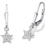 Silberne Sterne Amor Ohrhänger mit Zirkonia für Damen 