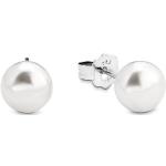 Weiße Amor Perlenohrringe aus Silber für Damen 