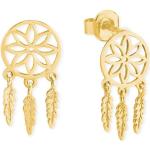 Goldene Boho Ohrhänger glänzend aus Gold 10 Karat für Damen 