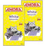 Amora White Katzenstreu mit Babypuderduft 30L (2 x 15 Liter)
