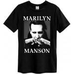 Schwarze Langärmelige AMPLIFIED Marilyn Manson T-Shirts aus Baumwolle für Herren Größe XS 