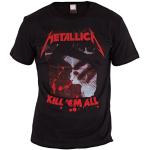 Anthrazitfarbene Vintage AMPLIFIED Metallica Herrenbandshirts aus Baumwolle Übergrößen 
