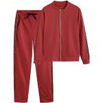 amropi Trainingsanzug-Set für Damen Sweatsuits Hoodie-Sweatshirt und Jogginghose, Rotes Karomuster, Medium