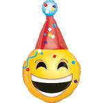 Rote Amscan Emoji Folienballons zum Karneval / Fasching 