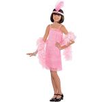 Pinke Amscan Charleston-Kostüme & 20er Jahre Kostüme mit Fransen für Kinder 