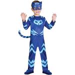 Blaue Amscan PJ Masks – Pyjamahelden Catboy Faschingskostüme & Karnevalskostüme aus Polyester für Kinder Größe 104 