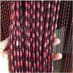 Bordeauxrote Perlenvorhänge mit Insekten-Motiv aus Massivholz transparent 