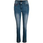 Blaue Amy Vermont Slim Fit Jeans mit Nieten aus Kunstfaser enganliegend für Damen Größe S 