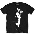 Amy Winehouse Herren Scarf Portrait T-Shirt, Schwarz, L