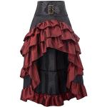 Rote Midi Mittelalter-Röcke aus Chiffon für Damen Größe XXL 