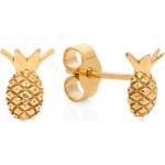 Silberne Ananas-Ohrringe mit Eismotiv aus Gold 18 Karat für Damen 