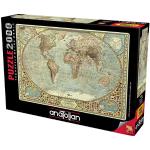 Anatolian 3935 Weltkarte Kid, Adults Puzzle, Braun/A