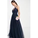 Reduzierte Marineblaue Brautjungfernkleider mit Reißverschluss für Damen Größe M 