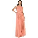 Lachsfarbene Elegante Ärmellose Maxi Lange Abendkleider mit Reißverschluss für Damen Größe XS 
