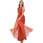 Reduzierte Zimtfarbene Maxi V-Ausschnitt Lange Abendkleider für Damen Größe 3 XL Große Größen 