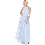 Reduzierte Hellblaue Elegante Ärmellose Maxi Lange Abendkleider mit Reißverschluss für Damen Größe 3 XL 