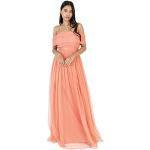Reduzierte Lachsfarbene Elegante Maxi Lange Abendkleider mit Reißverschluss für Damen Übergrößen 