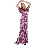 Lila Kurzärmelige Maxi Lange Abendkleider für Damen Größe XL Große Größen 