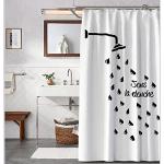 ANAZOZ Duschvorhang, Anti-Feuchtigkeit, 100 x 180 cm, unter der Dusche, Schwarz/Weiß, Badezimmer, Duschdecke
