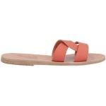Reduzierte Lachsfarbene Unifarbene Ancient Greek Sandals Runde Damensandalen aus Leder Größe 37 für den für den Sommer 