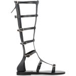 Reduzierte Schwarze Ancient Greek Sandals Römersandalen & Gladiator Sandalen mit Riemchen aus Rindsleder für Damen Größe 40 