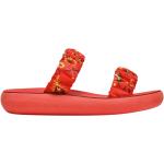 Reduzierte Rote Boho Ancient Greek Sandals Zehentrenner aus Canvas für Damen Größe 37 für den für den Sommer 