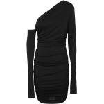Reduzierte Schwarze Elegante Mini One Shoulder Minikleider & kurze Kleider für Damen für Partys 
