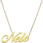 Reduzierte Goldene Andante-Stones Namensketten aus Edelstahl 14 Karat personalisiert für Damen 