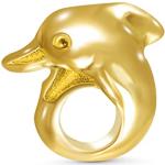 Andante-Stones 14K Gold Bead "Delfin" Element Kugel für European Beads Modul Armband + Organzasäckchen