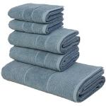 Reduzierte Blaue andas Handtücher Sets aus Baumwolle maschinenwaschbar 