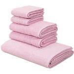 Reduzierte Rosa Unifarbene andas Handtücher Sets aus Baumwolle maschinenwaschbar 
