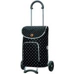 Schwarze Gepunktete Andersen Scala Einkaufstrolleys & Einkaufswagen aus Kunstfaser klappbar für Damen 