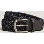 Anderson's Stretch Woven 3,5 cm Belt Navy/Brown